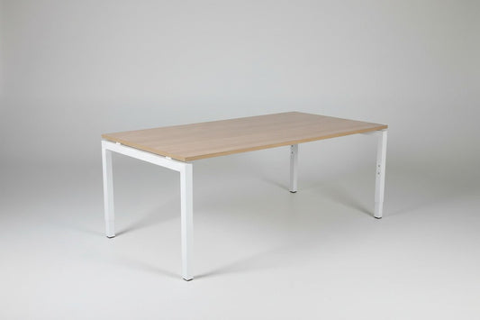 Circulaire Vergadertafel Wit Frame Handmatig Verstelbaar Bladkleur naar Keuze 200x100 cm | Circufair - Kantoormeubelen